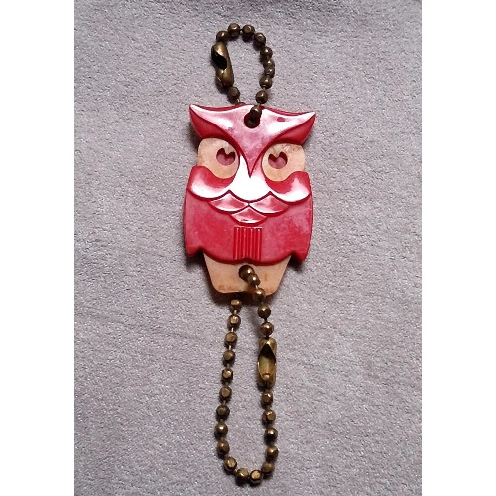 Vintage Gasport Standard Owl Keychain Remcal Key Fob Minneapolis USA Ad